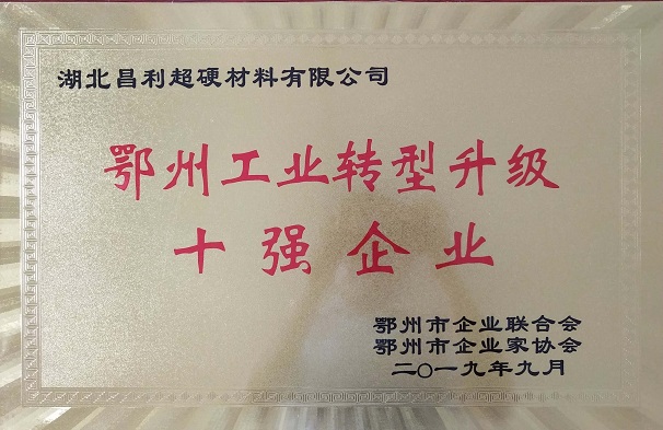 熱烈祝賀湖北昌利公司榮獲鄂州工業轉型升級10強企業、董事長龍其準榮獲“鄂州工業優秀民營企業家”稱號